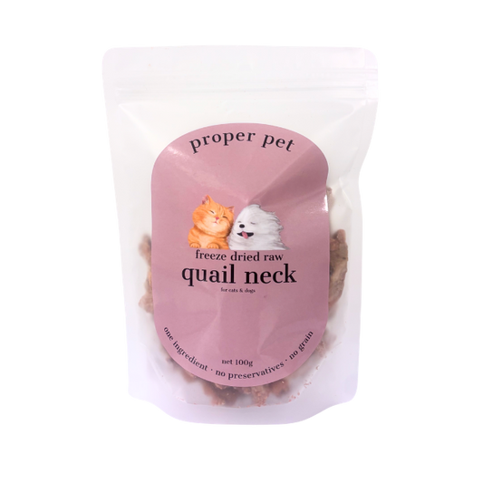 Quail Necks - Freeze Dried Raw Treat 100g
